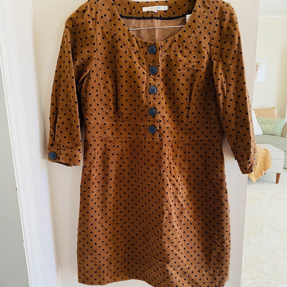 Boden Dress Corduroy Polka dot Size 10 Petite